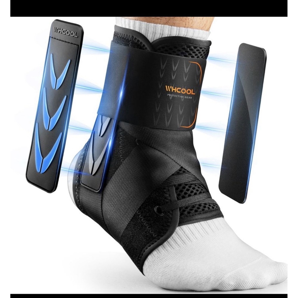 WHCOOL Ankle Brace PRO-1006 L Black Air Fabric Breathable Support Small